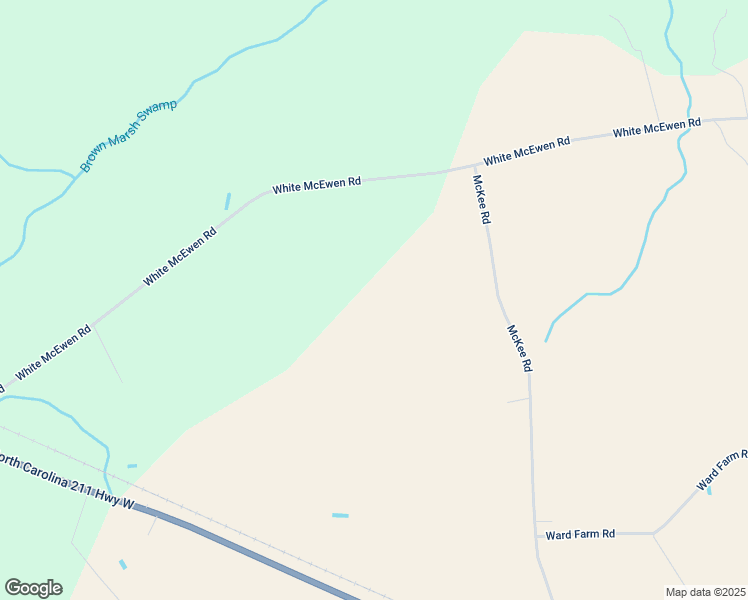 map of restaurants, bars, coffee shops, grocery stores, and more near Evans McKee Lane in Bladen County