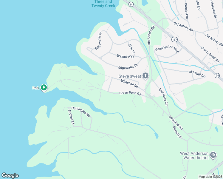 map of restaurants, bars, coffee shops, grocery stores, and more near 222 Green Pond Road in Anderson