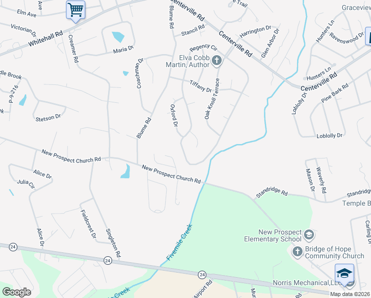 map of restaurants, bars, coffee shops, grocery stores, and more near 106 Roxbury Court in Anderson