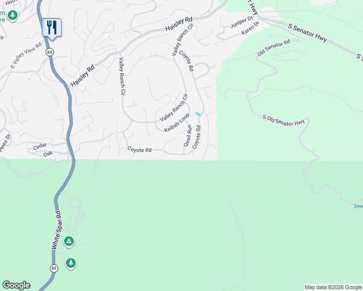 map of restaurants, bars, coffee shops, grocery stores, and more near 1711 Quail Run in Prescott