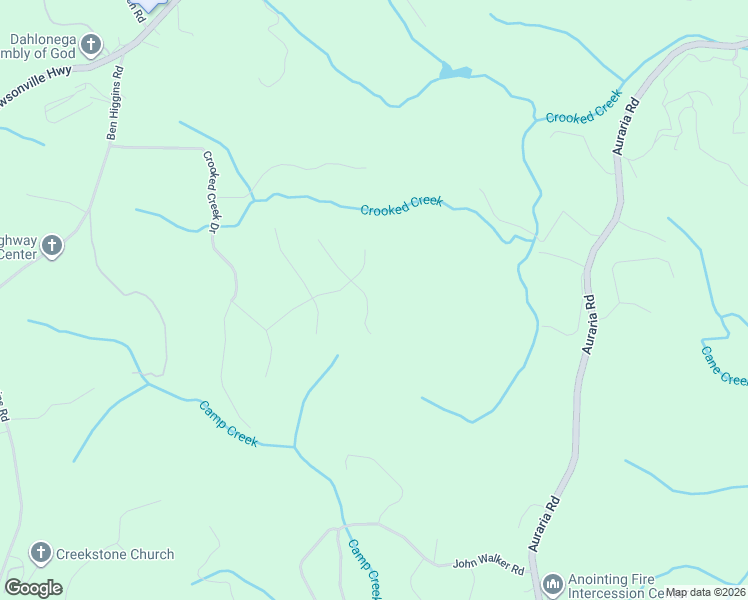 map of restaurants, bars, coffee shops, grocery stores, and more near 69 Oak Springs Trail in Dahlonega