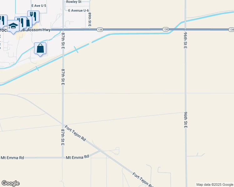 map of restaurants, bars, coffee shops, grocery stores, and more near East Avenue V in Littlerock