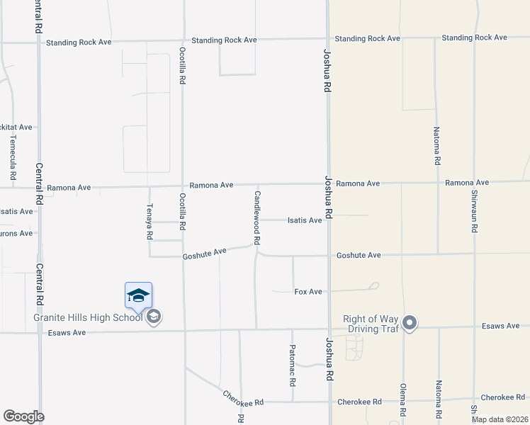 map of restaurants, bars, coffee shops, grocery stores, and more near 23176 Isatis Avenue in Apple Valley