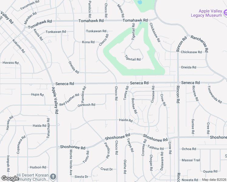 map of restaurants, bars, coffee shops, grocery stores, and more near 19678 Red Feather Road in Apple Valley
