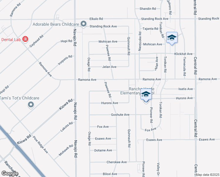map of restaurants, bars, coffee shops, grocery stores, and more near 21928 Isatis Avenue in Apple Valley