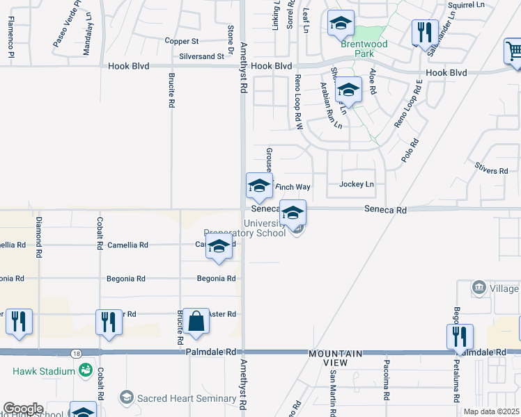 map of restaurants, bars, coffee shops, grocery stores, and more near in Victorville
