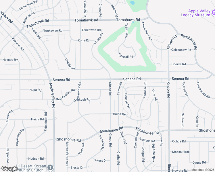 map of restaurants, bars, coffee shops, grocery stores, and more near 19678 Red Feather Road in Apple Valley