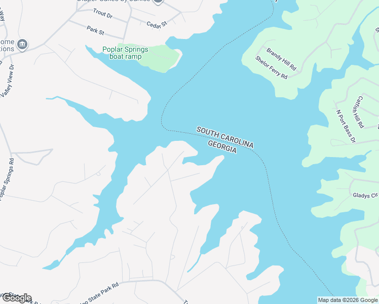 map of restaurants, bars, coffee shops, grocery stores, and more near 105 Blue Water Place in Lavonia