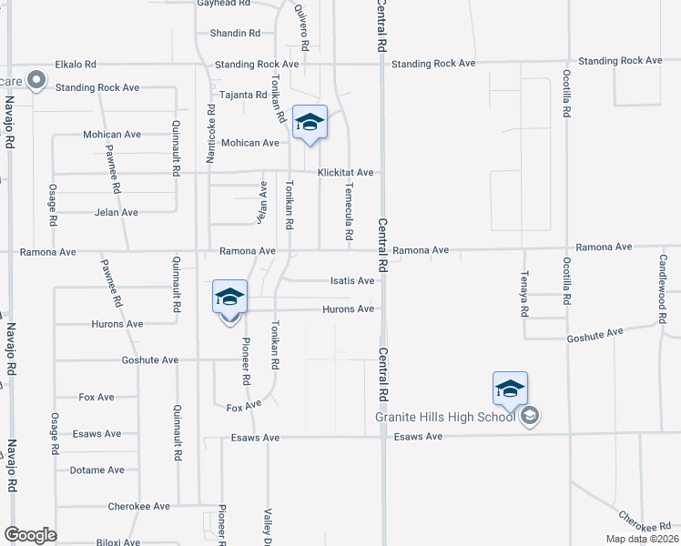 map of restaurants, bars, coffee shops, grocery stores, and more near 22408 Isatis Avenue in Apple Valley
