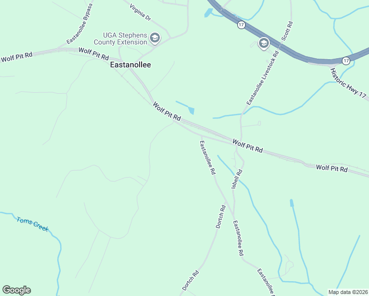 map of restaurants, bars, coffee shops, grocery stores, and more near 101 Eastanollee Road in Eastanollee