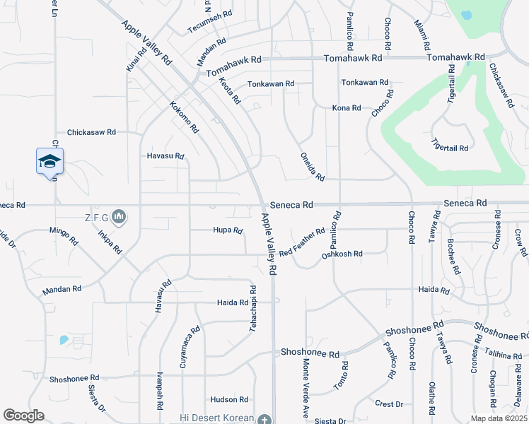 map of restaurants, bars, coffee shops, grocery stores, and more near Apple Valley Road in Apple Valley