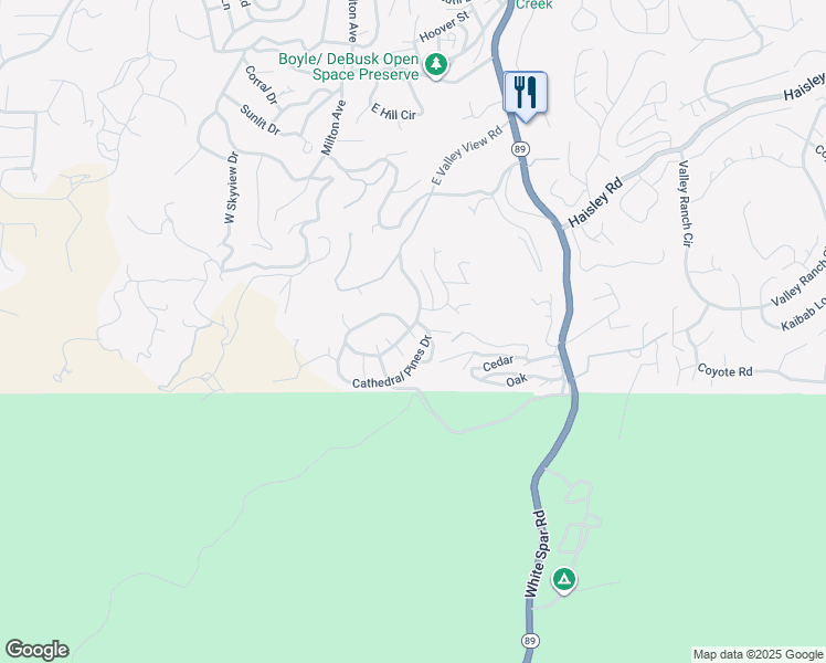 map of restaurants, bars, coffee shops, grocery stores, and more near 1532 Scotch Pine Drive in Prescott