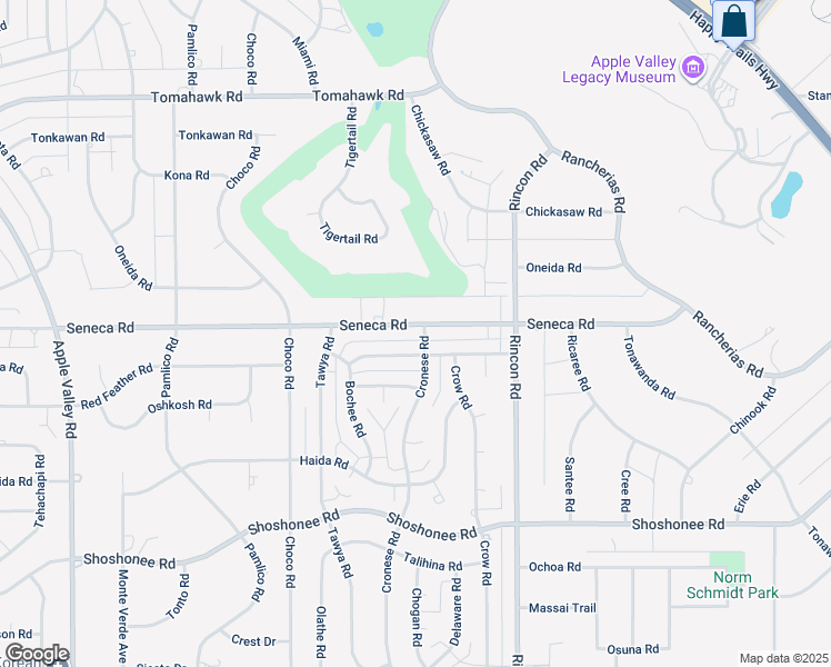 map of restaurants, bars, coffee shops, grocery stores, and more near 19923 Seneca Road in Apple Valley