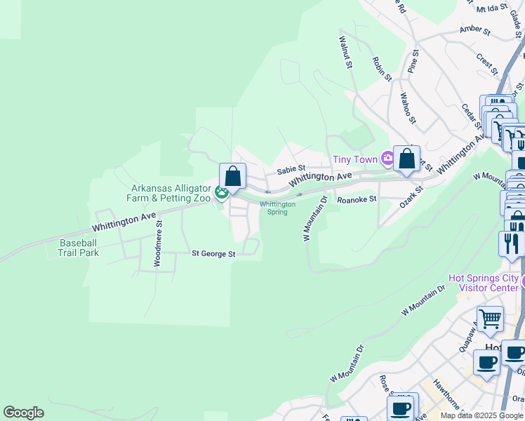 map of restaurants, bars, coffee shops, grocery stores, and more near 637 Whittington Avenue in Hot Springs