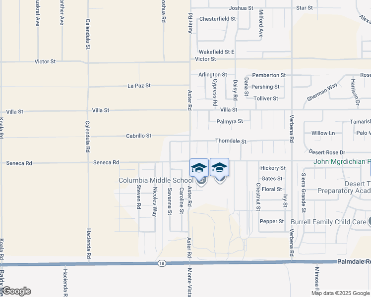 map of restaurants, bars, coffee shops, grocery stores, and more near 14551 Heatherdale Court in Adelanto