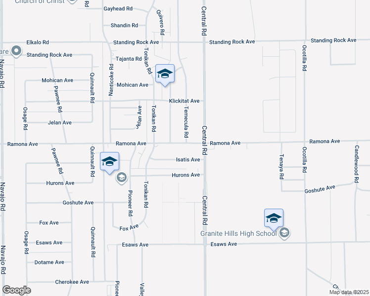map of restaurants, bars, coffee shops, grocery stores, and more near 22453 Ramona Avenue in Apple Valley