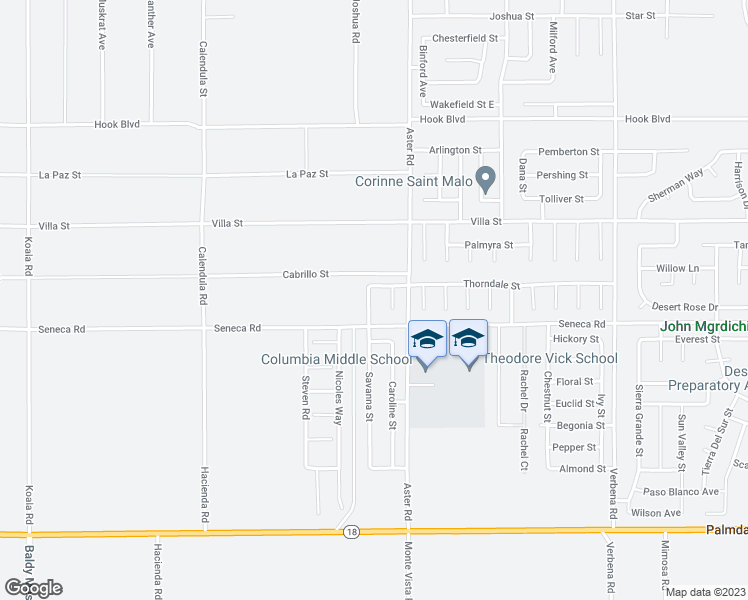 map of restaurants, bars, coffee shops, grocery stores, and more near 14547 Clydesdale Street in Adelanto