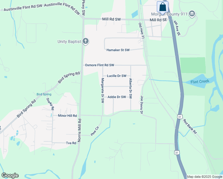 map of restaurants, bars, coffee shops, grocery stores, and more near 219 Mary Love Drive Southwest in Decatur