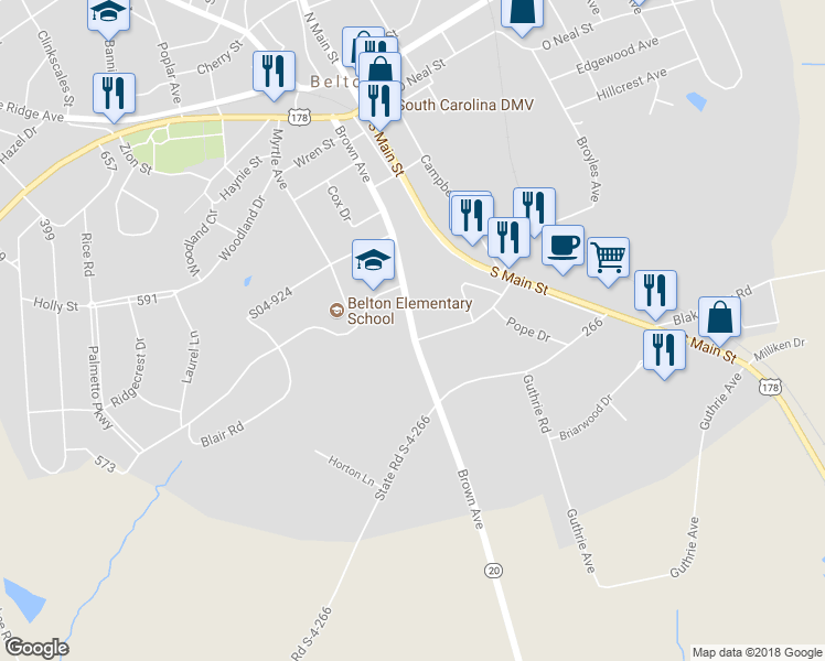 map of restaurants, bars, coffee shops, grocery stores, and more near 510 Brown Avenue in Belton