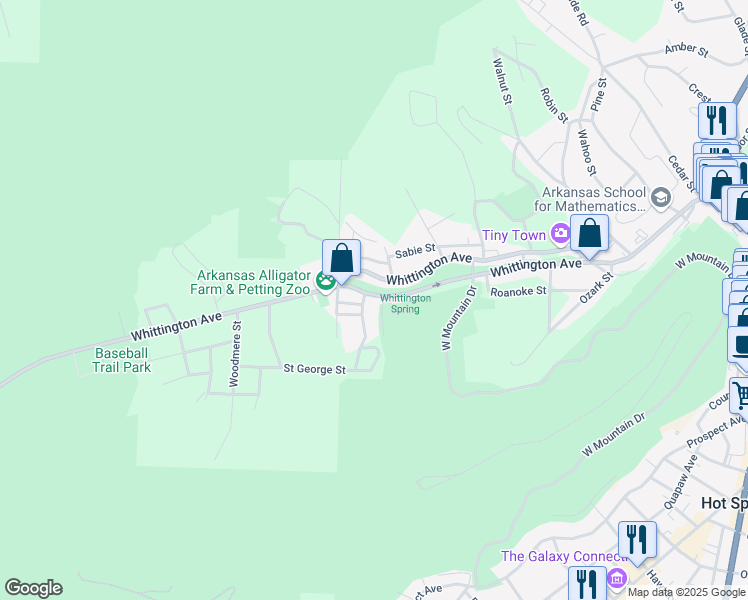 map of restaurants, bars, coffee shops, grocery stores, and more near 635 Whittington Avenue in Hot Springs
