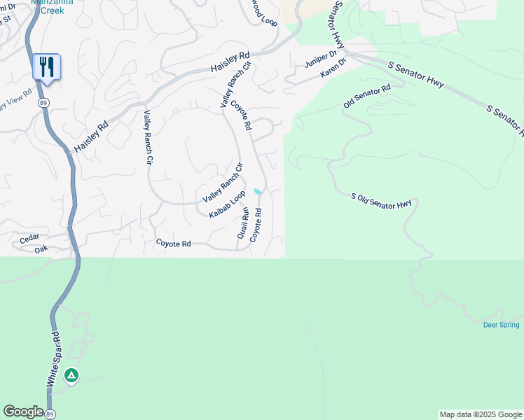 map of restaurants, bars, coffee shops, grocery stores, and more near 1612 Coyote Road in Prescott