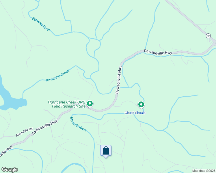 map of restaurants, bars, coffee shops, grocery stores, and more near 1-99 T J Mote Road in Dahlonega