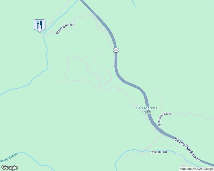 map of restaurants, bars, coffee shops, grocery stores, and more near 284 Stagecoach Road in Santa Barbara