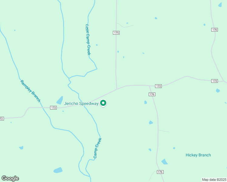 map of restaurants, bars, coffee shops, grocery stores, and more near County Road 172 in Guntown