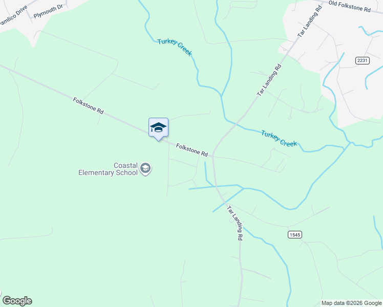 map of restaurants, bars, coffee shops, grocery stores, and more near 410 Folkstone Road in Holly Ridge