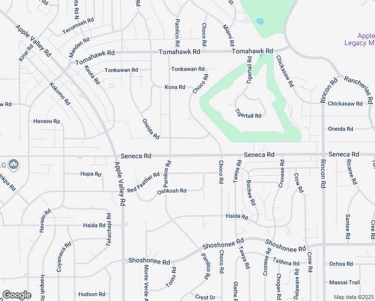 map of restaurants, bars, coffee shops, grocery stores, and more near 19566 Seneca Road in Apple Valley