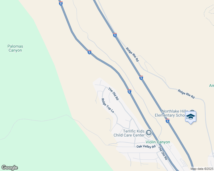map of restaurants, bars, coffee shops, grocery stores, and more near 32778 The Old Road in Castaic