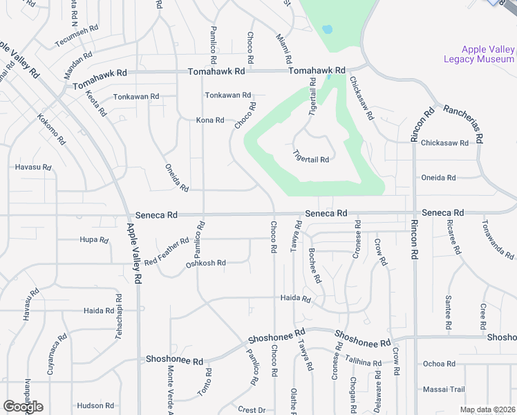 map of restaurants, bars, coffee shops, grocery stores, and more near 19658 Seneca Road in Apple Valley