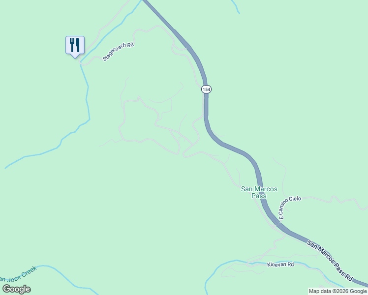 map of restaurants, bars, coffee shops, grocery stores, and more near 284 Stagecoach Road in Santa Barbara