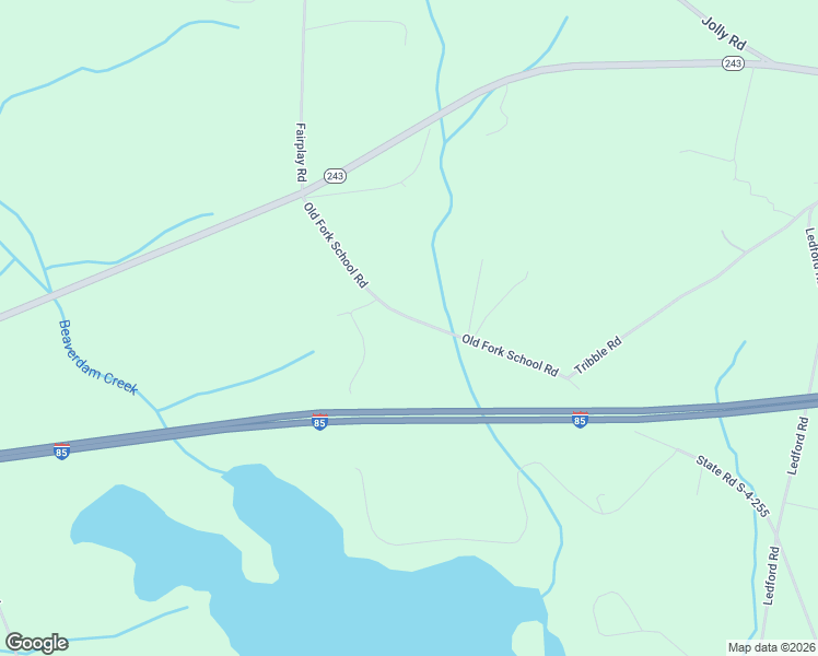 map of restaurants, bars, coffee shops, grocery stores, and more near 314 Old Fork School Road in Townville