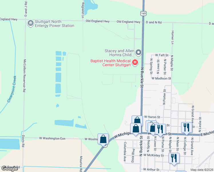 map of restaurants, bars, coffee shops, grocery stores, and more near 907 Stone Lane in Stuttgart