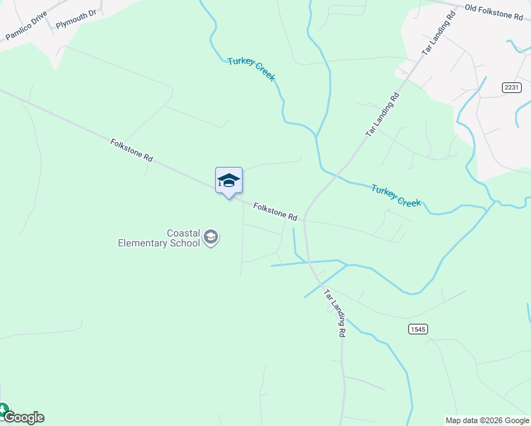 map of restaurants, bars, coffee shops, grocery stores, and more near 410 Folkstone Road in Holly Ridge