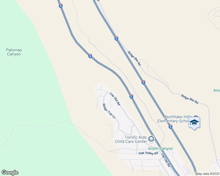 map of restaurants, bars, coffee shops, grocery stores, and more near 32778 The Old Road in Castaic
