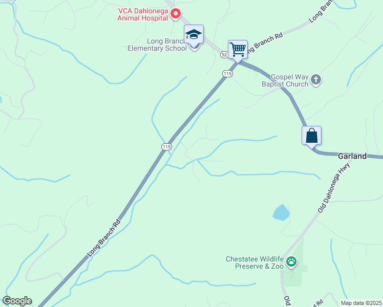 map of restaurants, bars, coffee shops, grocery stores, and more near 95 Holly Ln in Dahlonega