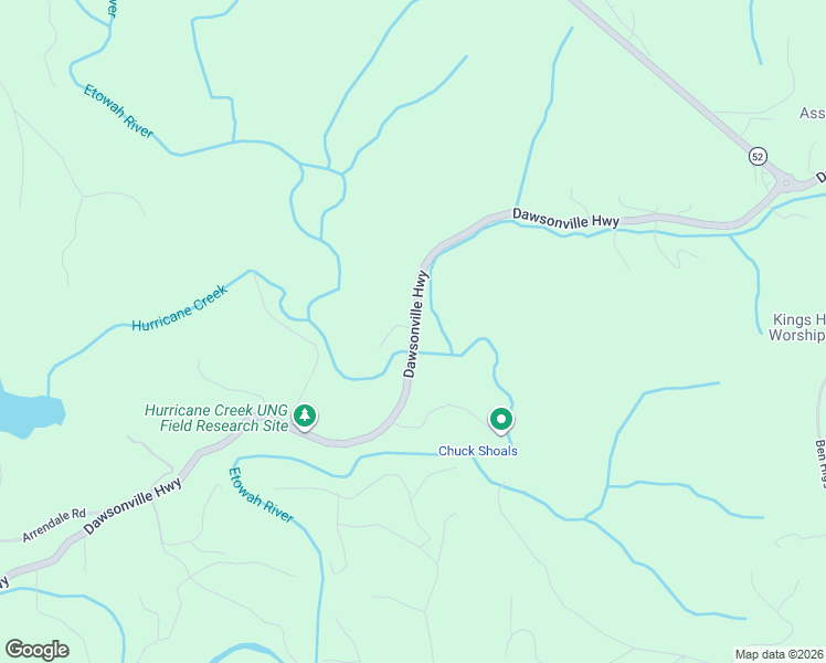 map of restaurants, bars, coffee shops, grocery stores, and more near 1 T J Mote Road in Dahlonega