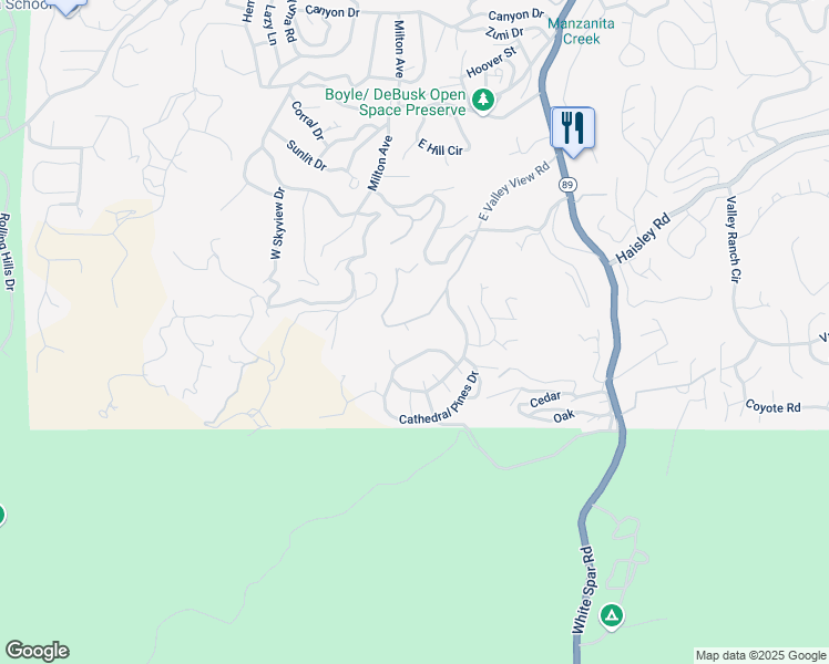 map of restaurants, bars, coffee shops, grocery stores, and more near 1572 Scotch Pine Drive in Prescott