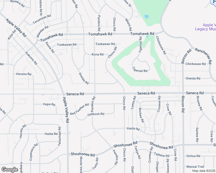 map of restaurants, bars, coffee shops, grocery stores, and more near 19566 Seneca Road in Apple Valley