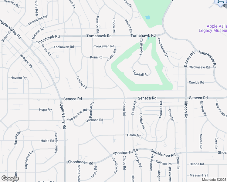 map of restaurants, bars, coffee shops, grocery stores, and more near 19658 Seneca Road in Apple Valley