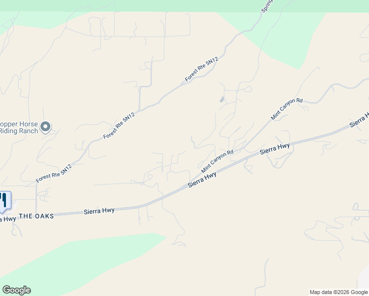 map of restaurants, bars, coffee shops, grocery stores, and more near 11711 Mint Canyon Road in Agua Dulce