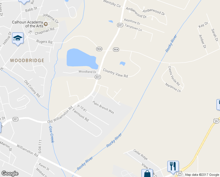 map of restaurants, bars, coffee shops, grocery stores, and more near 1001 Sand Palm Way in Anderson