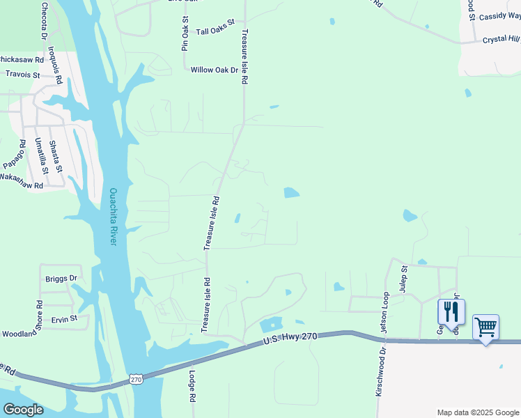 map of restaurants, bars, coffee shops, grocery stores, and more near 149 Oakdale Place in Hot Springs