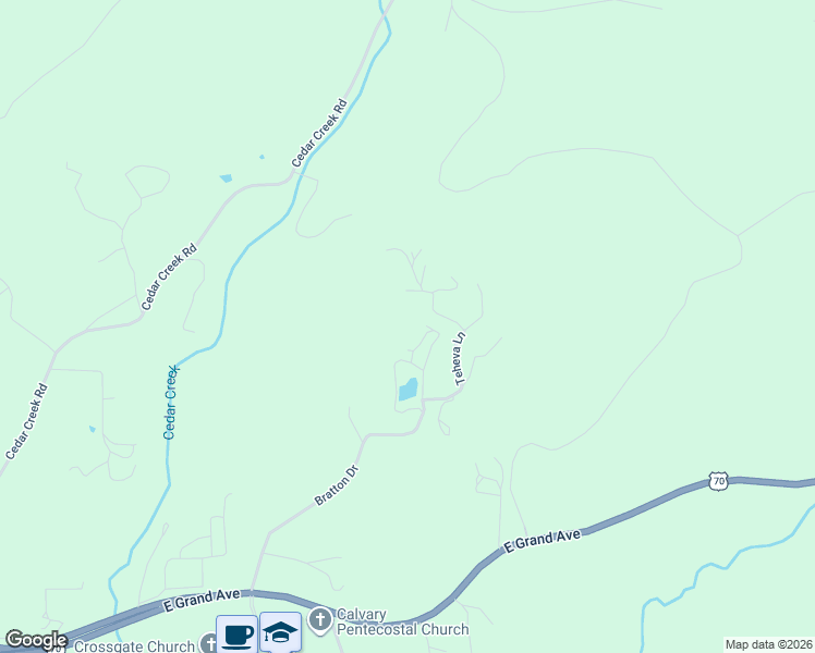 map of restaurants, bars, coffee shops, grocery stores, and more near 434 Bratton Drive in Hot Springs