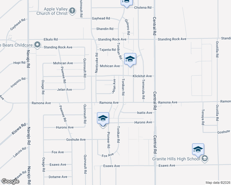 map of restaurants, bars, coffee shops, grocery stores, and more near 14567 Jelan Avenue in Apple Valley