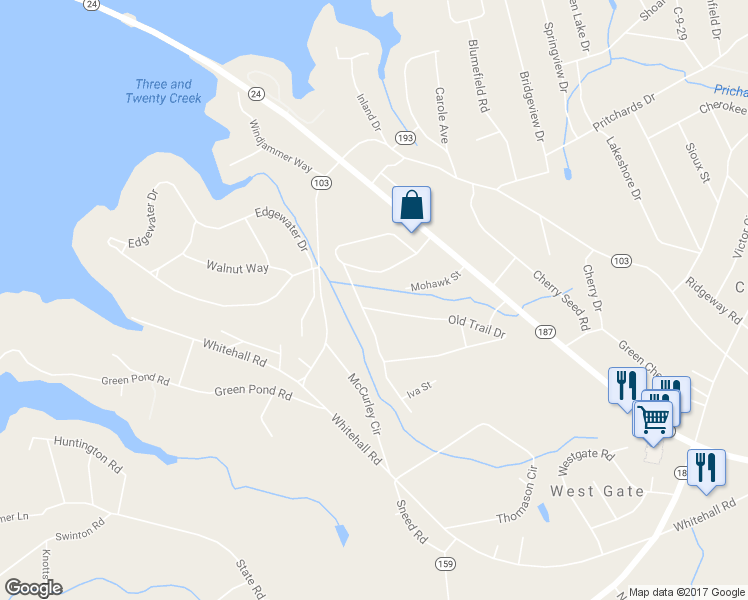 map of restaurants, bars, coffee shops, grocery stores, and more near 1718 Old Trail Drive in Anderson