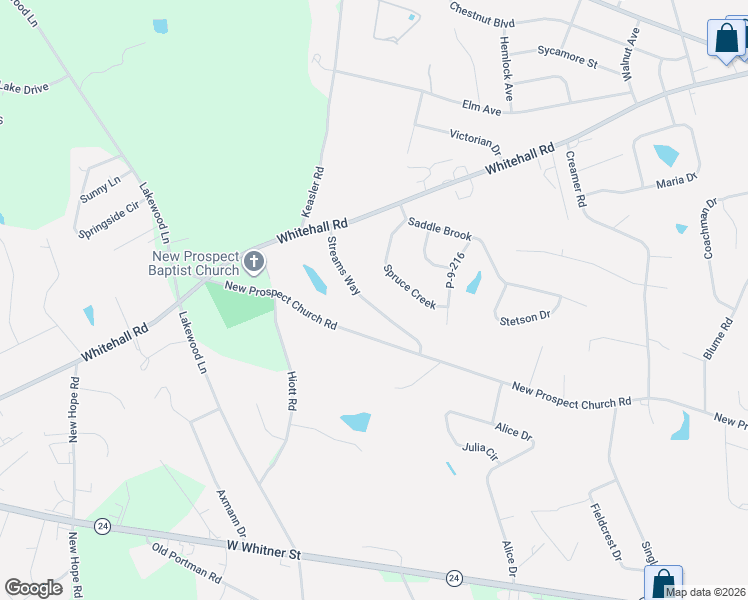map of restaurants, bars, coffee shops, grocery stores, and more near 221 Streams Way in Anderson