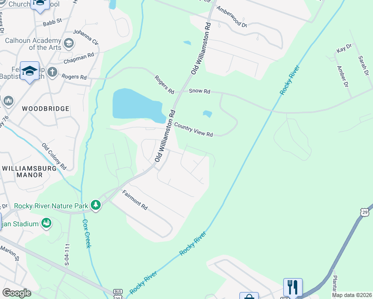 map of restaurants, bars, coffee shops, grocery stores, and more near 1001 Sand Palm Way in Anderson